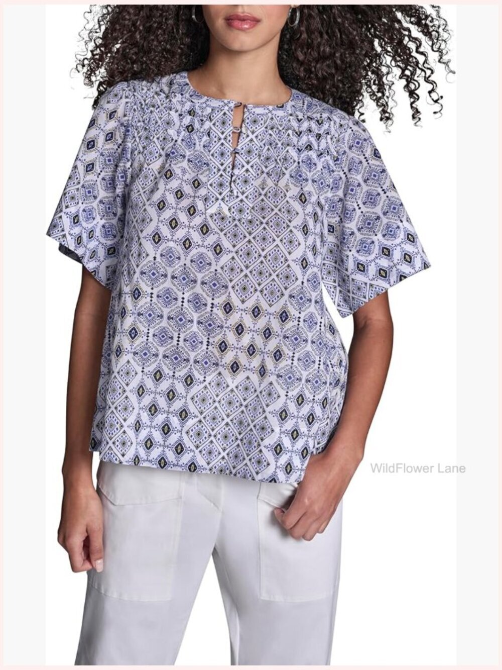 Short Sleeve Top with Gathered Ruching Detail